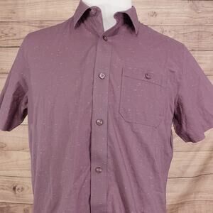 New! Travis Mathew Shirt Mens Medium Purple Flint Studebaker Short Sleeve Button